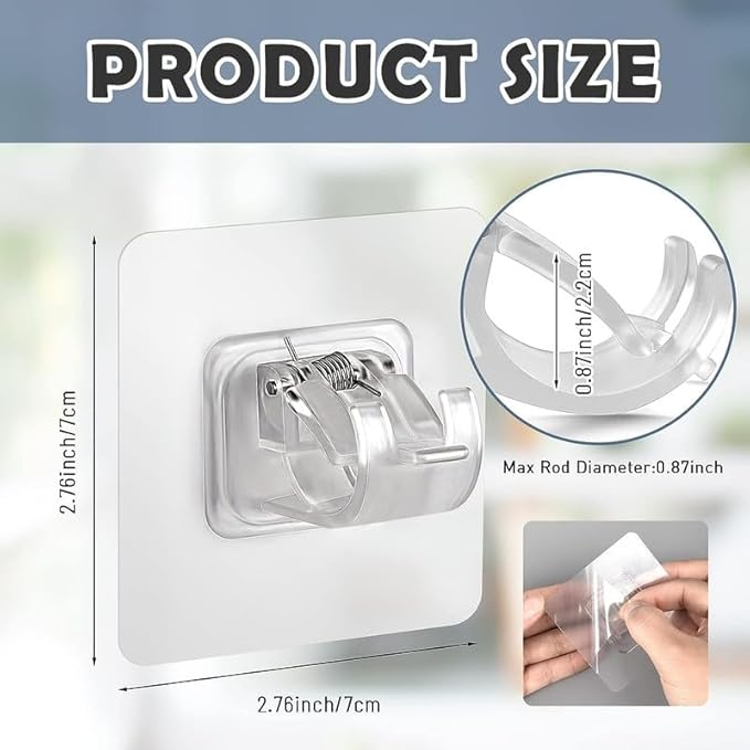 Rods Clips Hook Self Adhesive Pack of 6