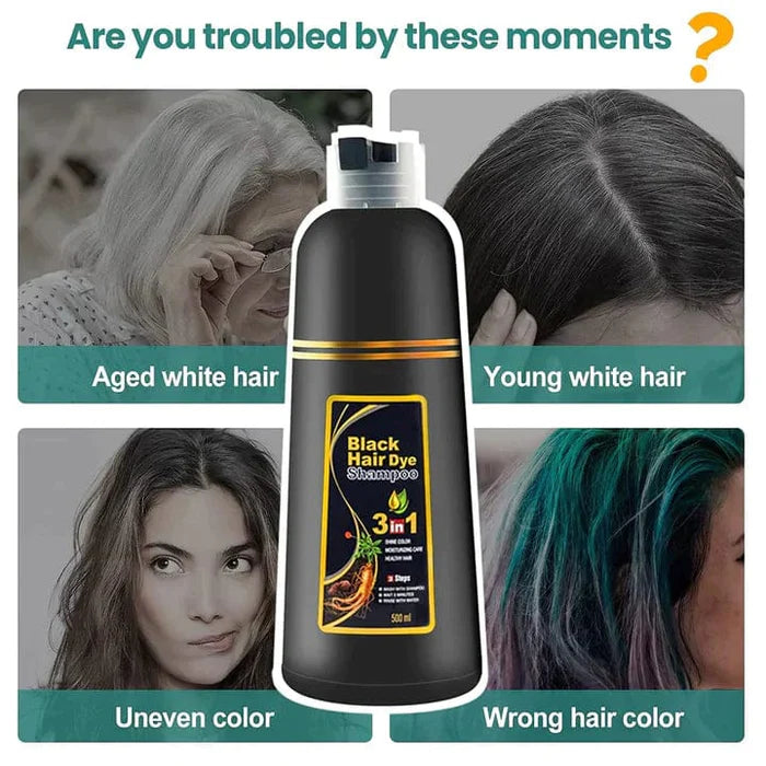 Black Hair Shampoo 3 in 1 (Pack of 2)