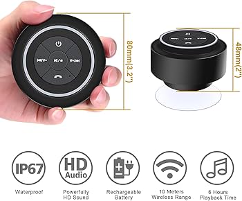 Large Suction Cup Waterproof Bluetooth Speaker