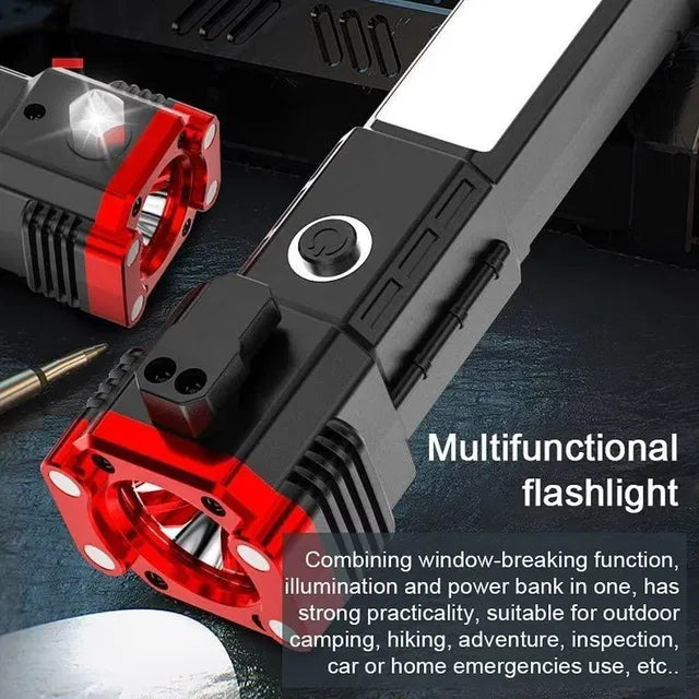 8 in 1 Portable Rechargeable Torch LED Flashlight(D)